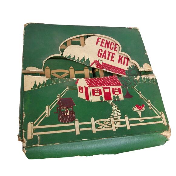 Vintage Bachman Bros 1950s Plasticville Fence And Gate Kit Christmas READ - Picture 1 of 8